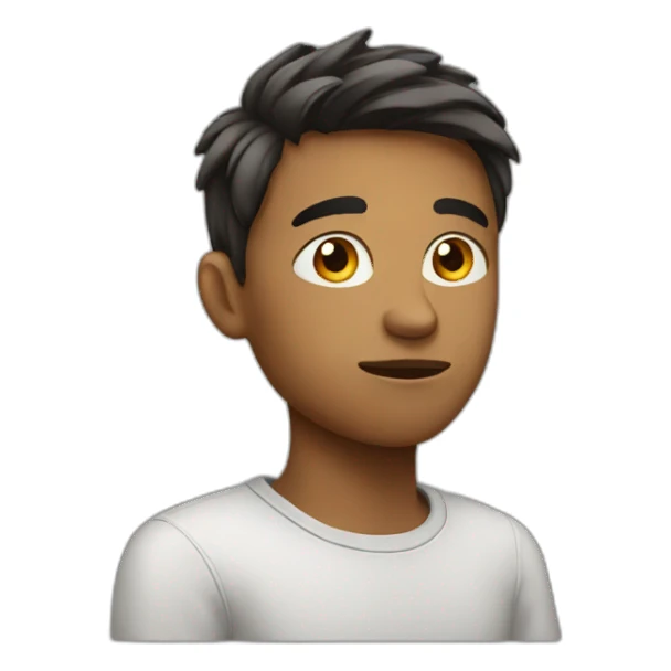 young man thinking sticker