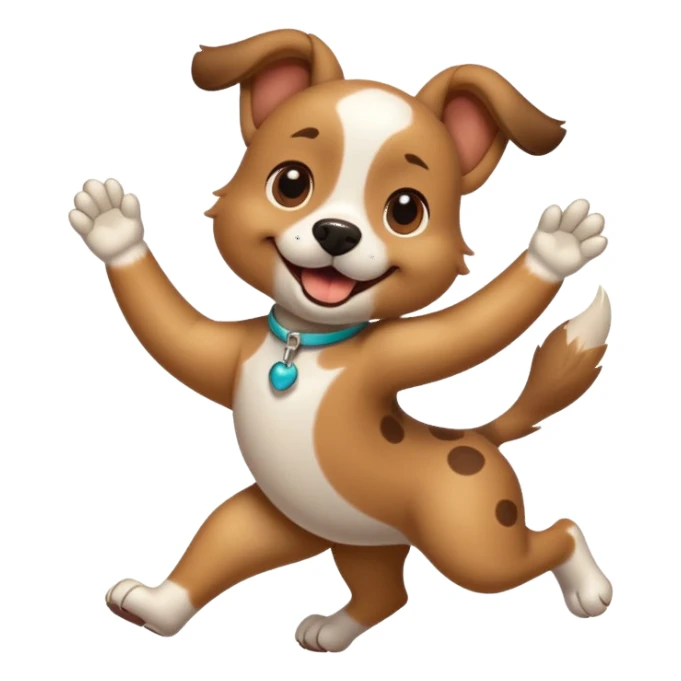dancing dog with spot sticker