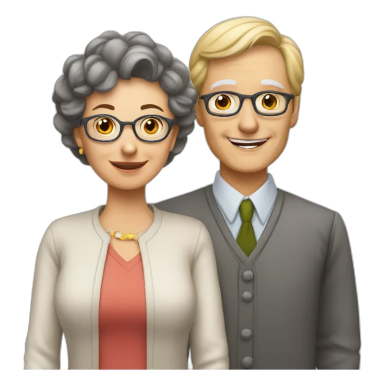 Classmates Reunion with older lady teacher sticker