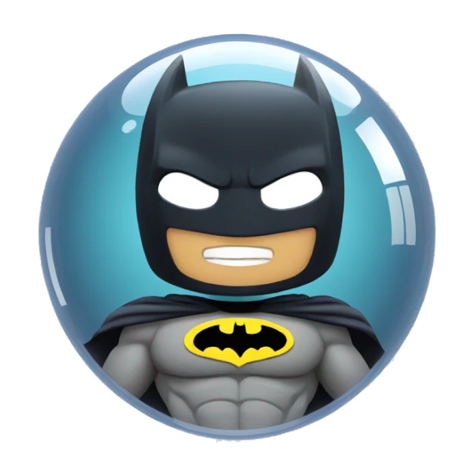 batman with a bubble though sticker