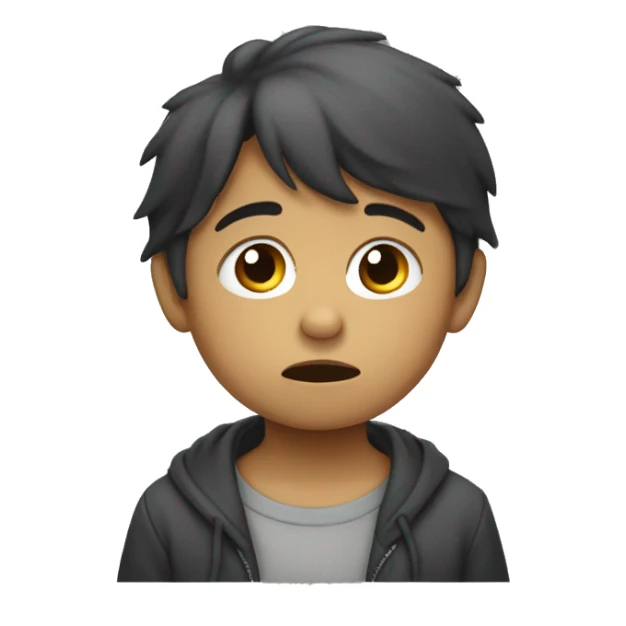un niño triste sticker