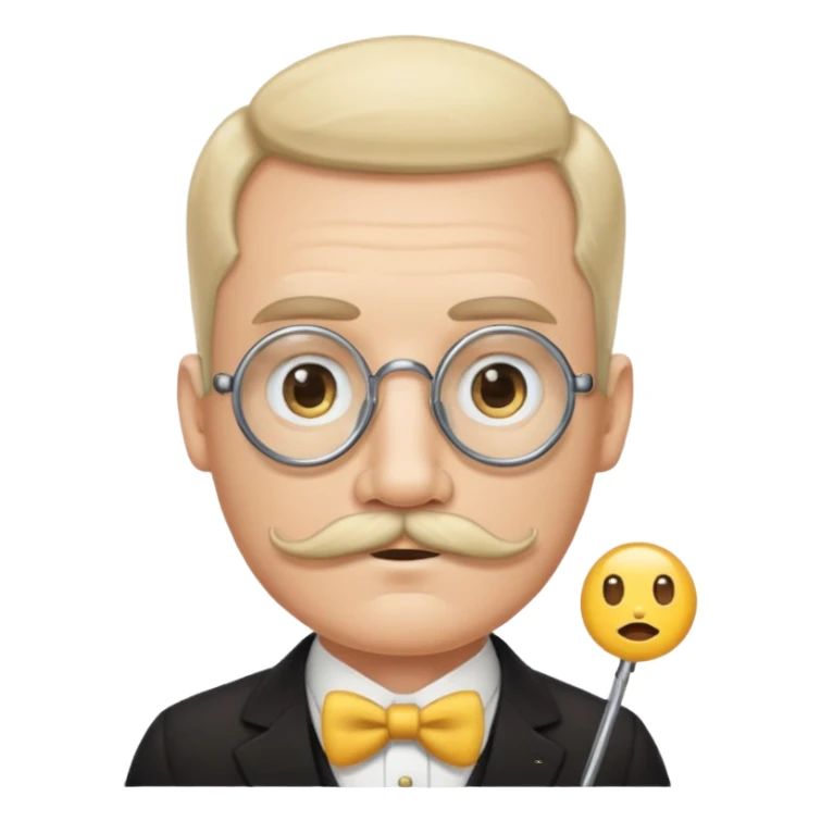 mustache monocle emojis white sticker