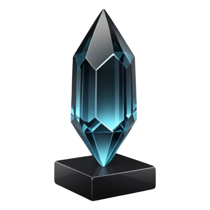 Magic black mineral crystal On the stand sticker