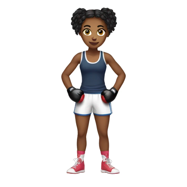 boxing girl in tank top sticker