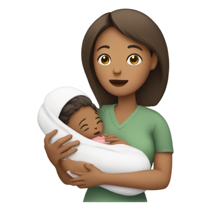mother holding newborn baby sticker