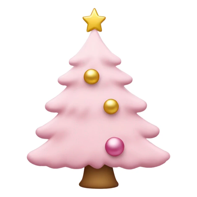 Light pink Christmas tree with ornaments  sticker