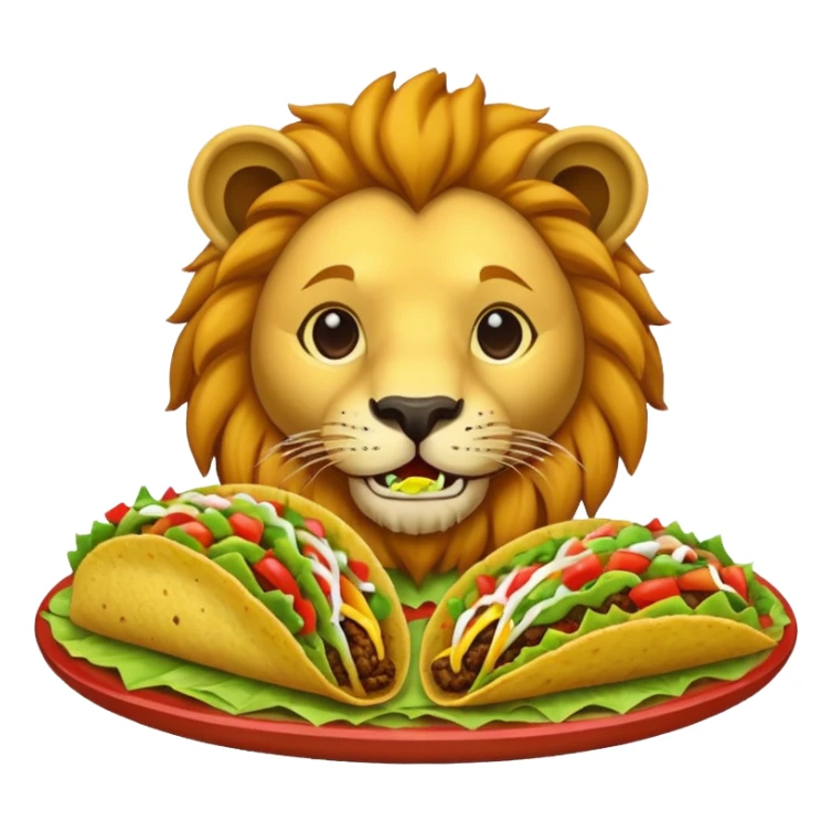 taco eating lion sticker