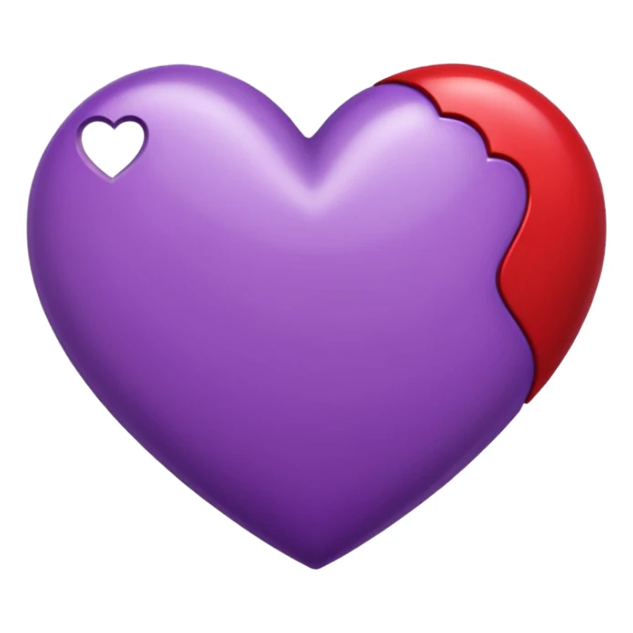 A purple and a red heart sticker