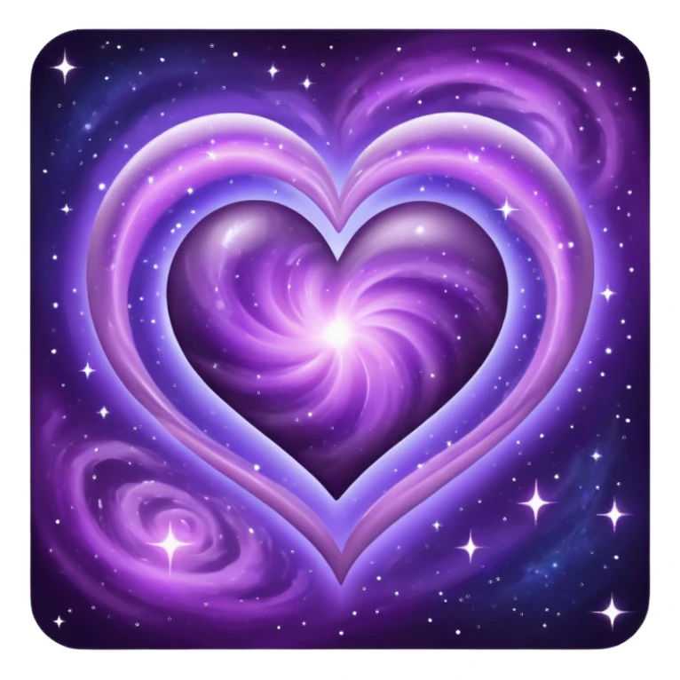 purple galaxy heart sticker