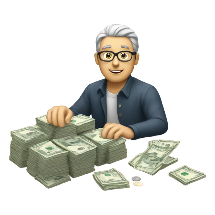 Counting money sticker