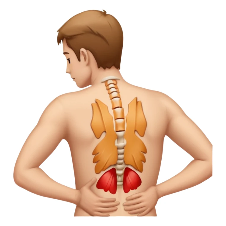 back pain, focus on humen back

 sticker