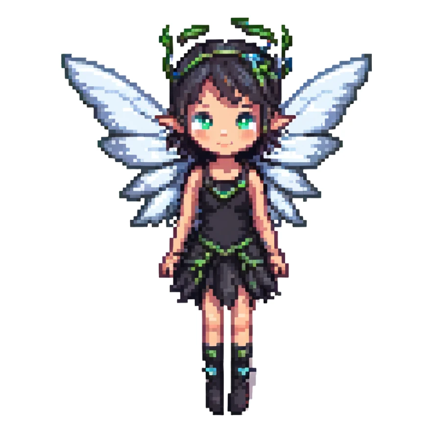 A fairy with wings, dark colors, fantasy theme sticker