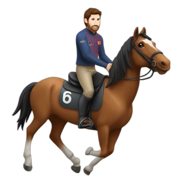 Messi horse riding sticker