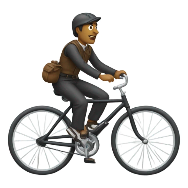 guy riding bike sticker