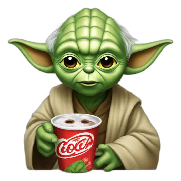 Yoda avec un coca sticker