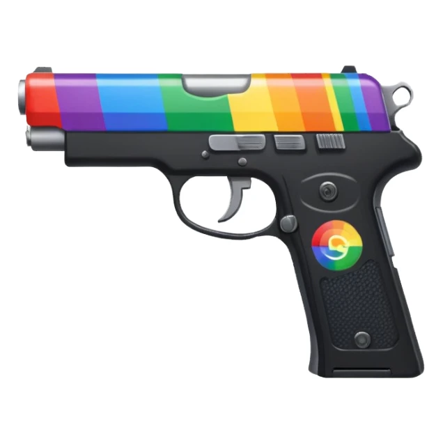 gay flag with a gun sticker