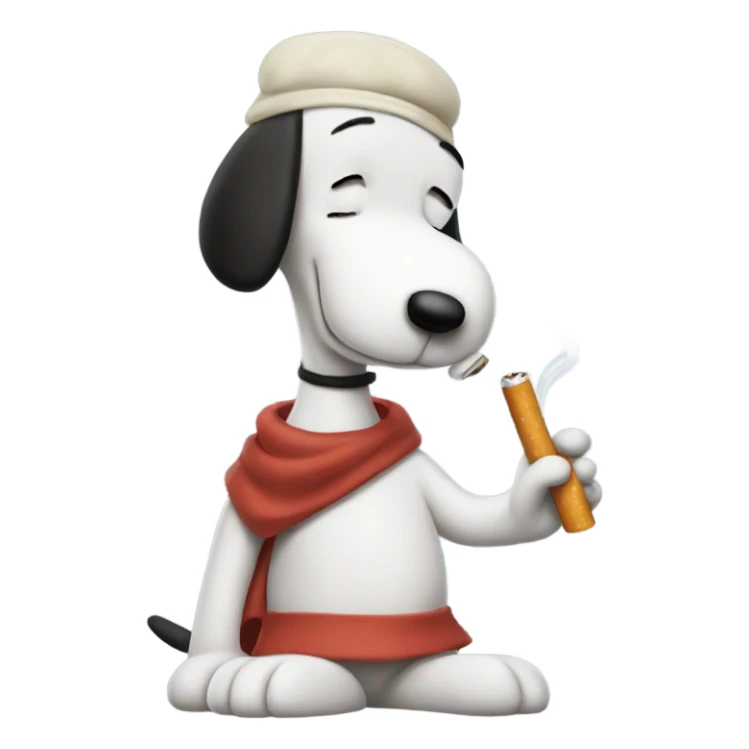 snoopy holding cigarette  sticker