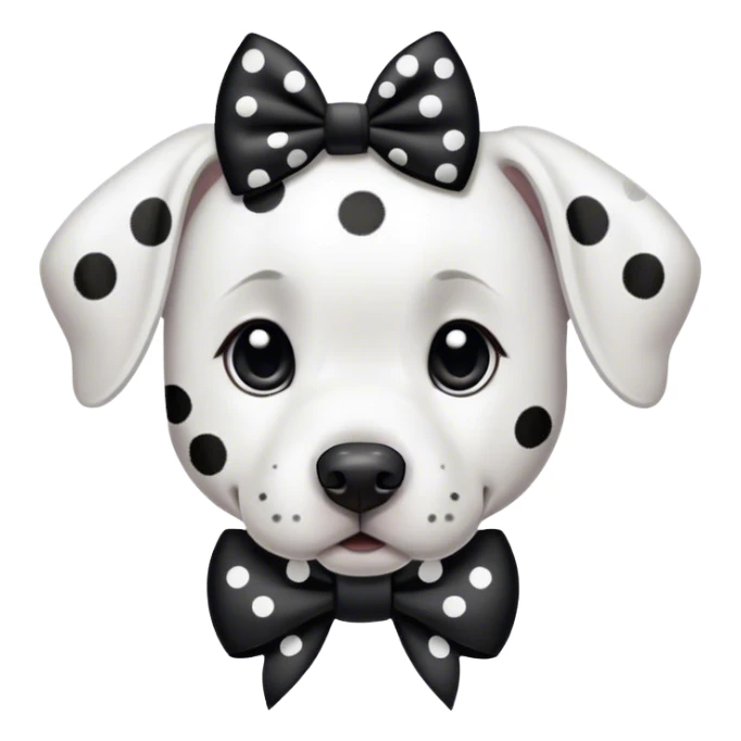 dalmatian wearing a bow   sticker
