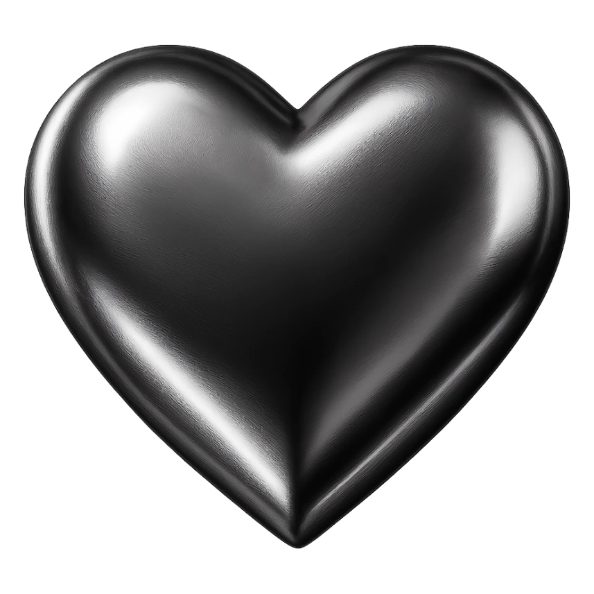 shiny chrome heart sticker