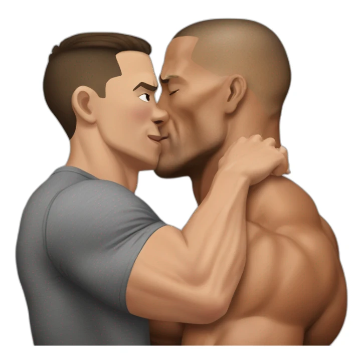 John cena kissing Dwayne johnson sticker