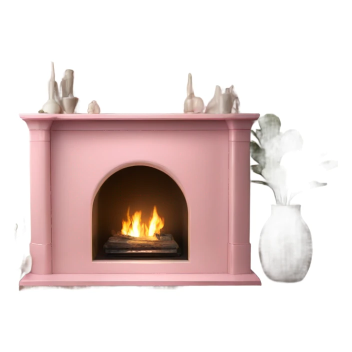 Pink fireplace sticker