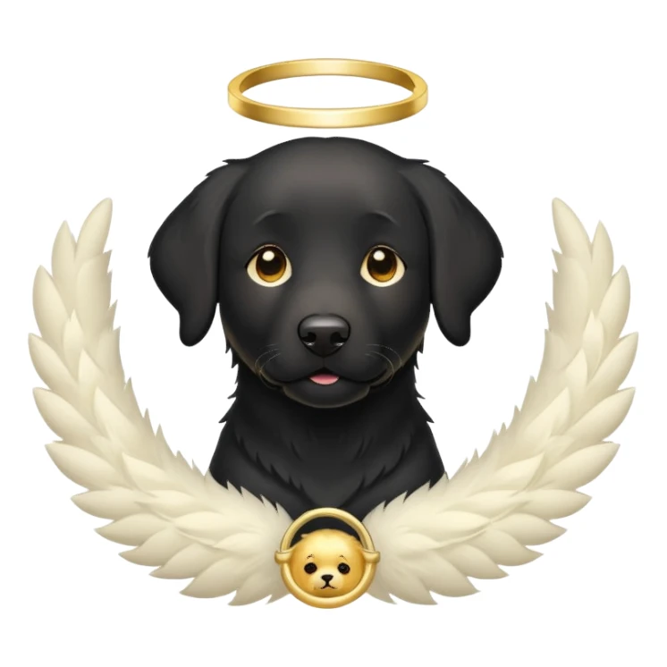 Black lab with a halo sticker