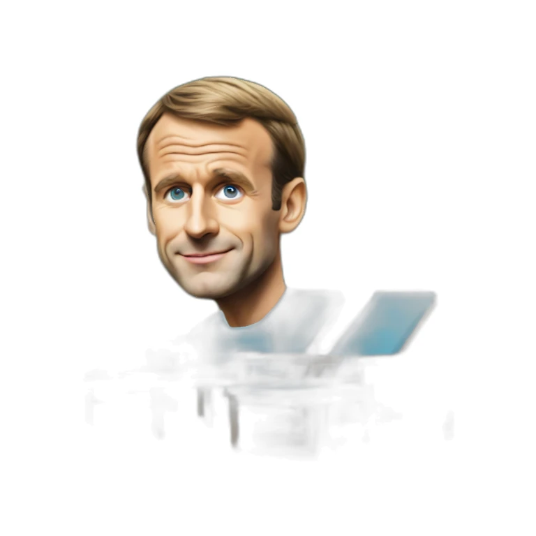 Emmanuel Macron at the pool sticker