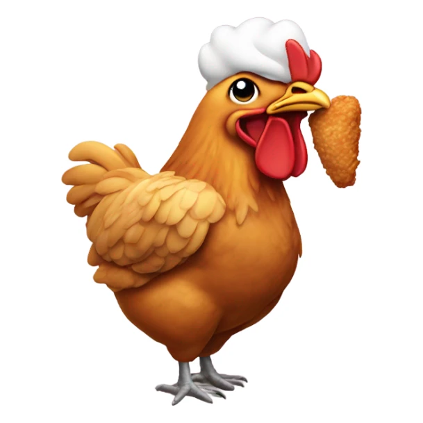 Chicken eating fried chicken sticker