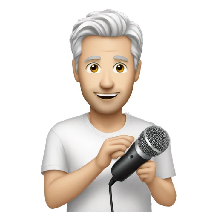 singer white man with mmicrophone sticker