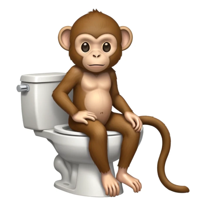 monkey sitting on a toilet  sticker