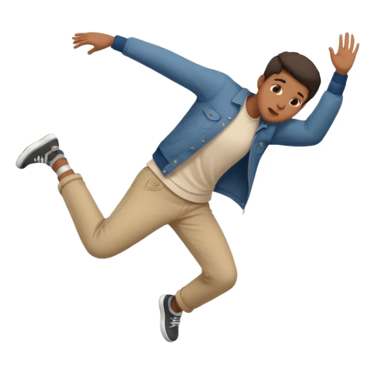 Falling side ways no face sticker