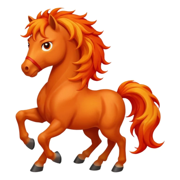 Worried fire horse emoji  sticker