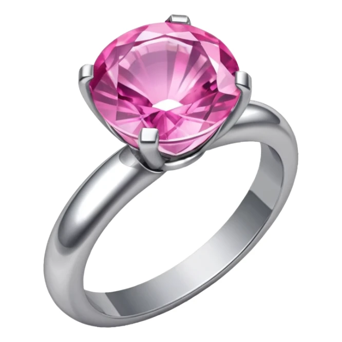create a wedding ring emoji but with a pink crystal sticker