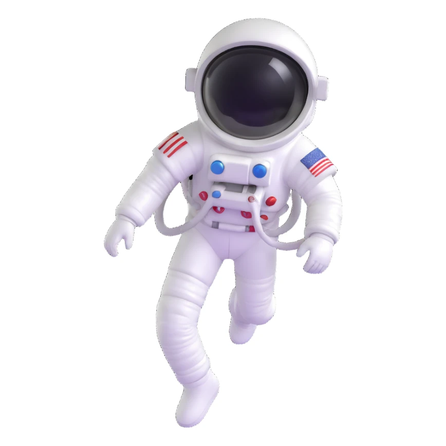 cosmonaut floating in space sticker
