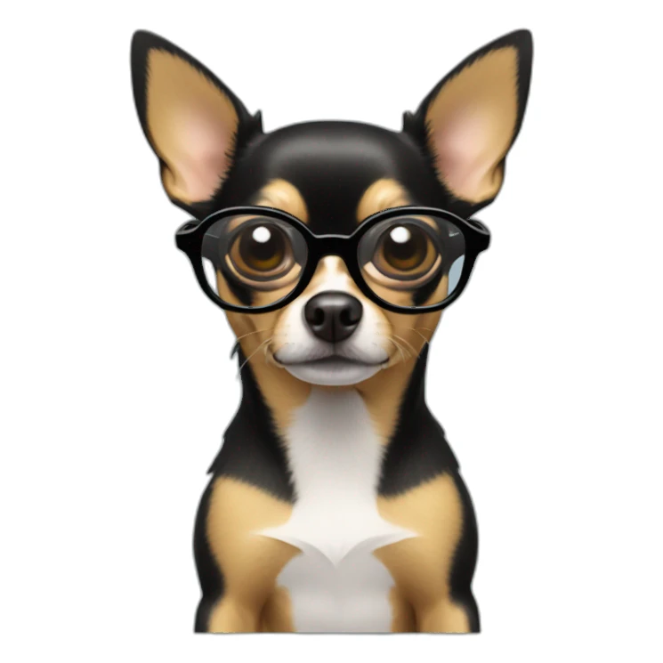 chihuahua NEGRO CON GAFAS sticker