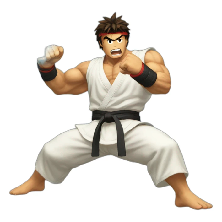 ryu performing hadoken sticker