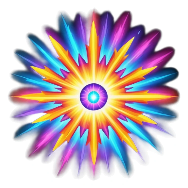 A supernova exploding in a burst of colorful energy sticker