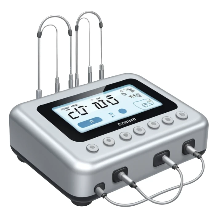 equipo de electroterapia con dos electrodos sticker