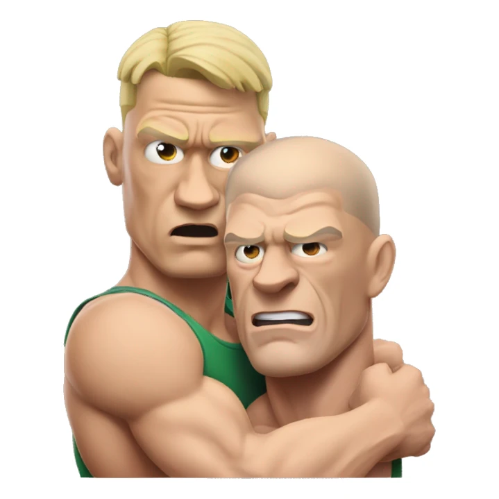 john cena with an amongus in a headlock sticker
