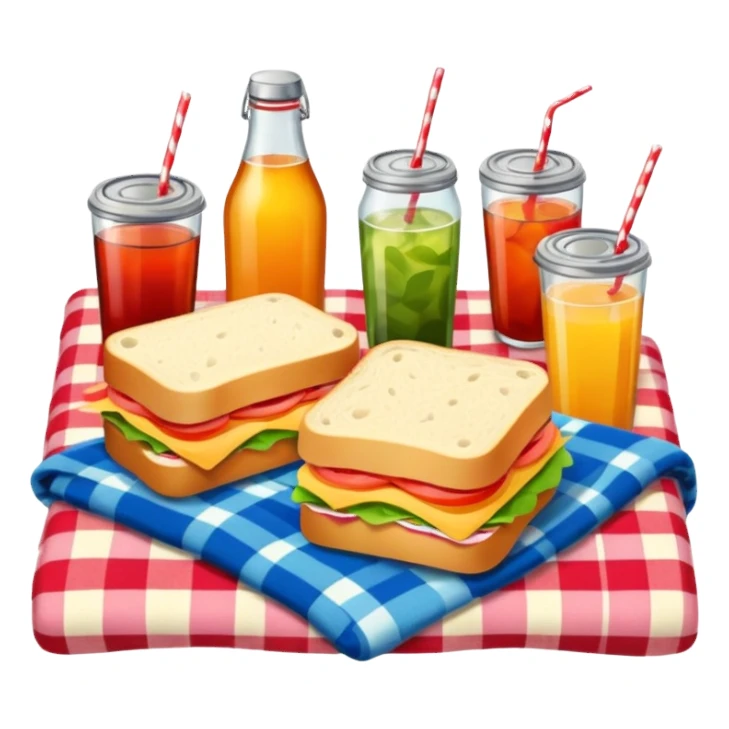 picnic with sandwiches, drinks sticker