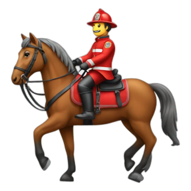 Pompiers sur cheval sticker