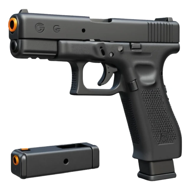 Glock 17 with an extended magazine sticker