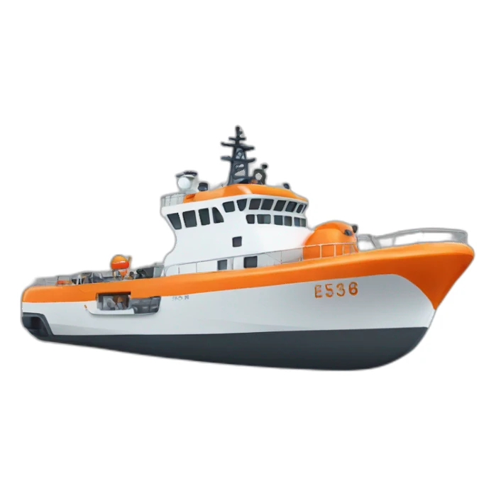 orange rescue ship sticker