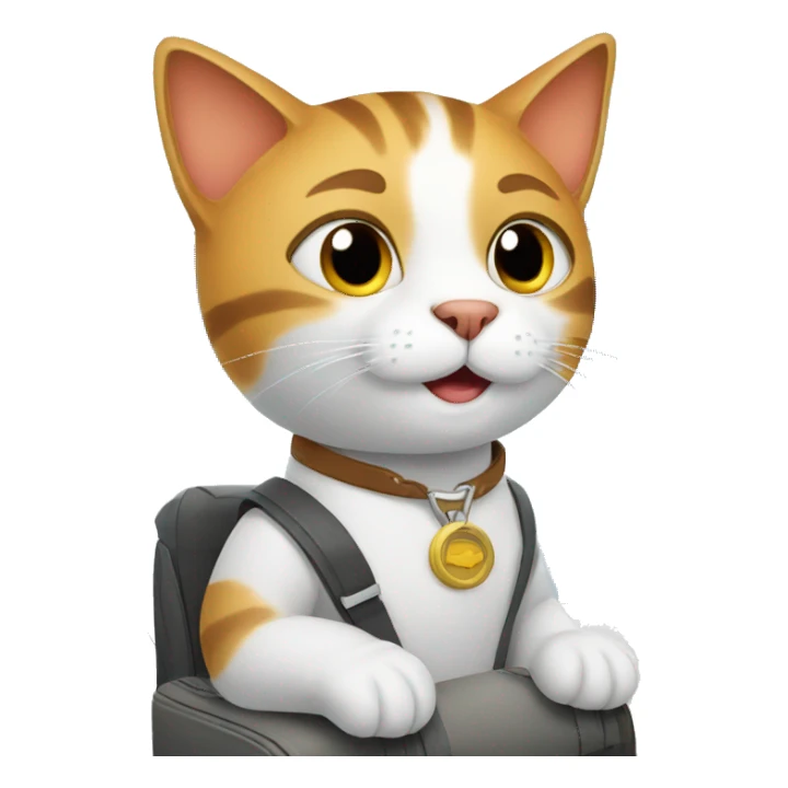 cat traveling by plane sticker