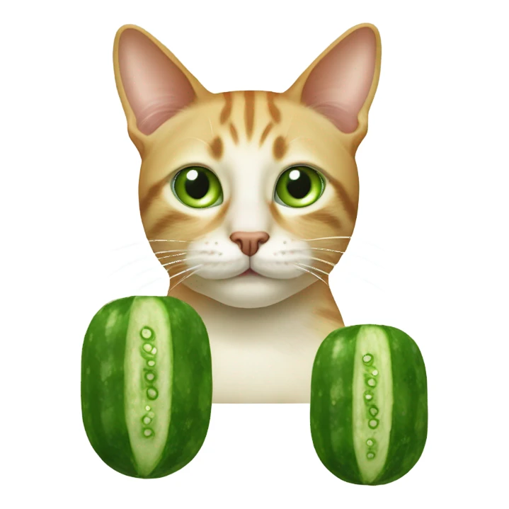 Cat made of cucumbers  sticker