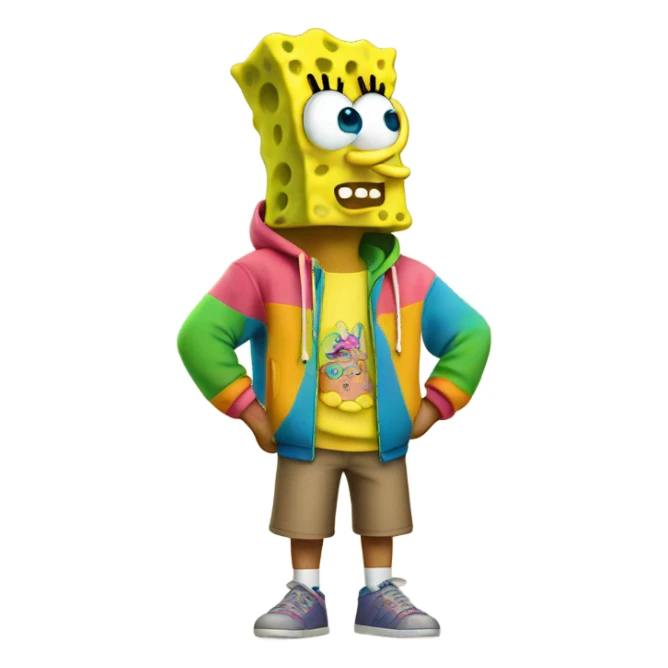 SpongeBob with hoodie sticker