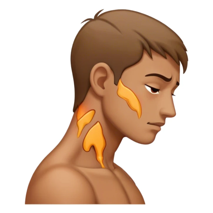 Man with neck turned sideways in pain sticker