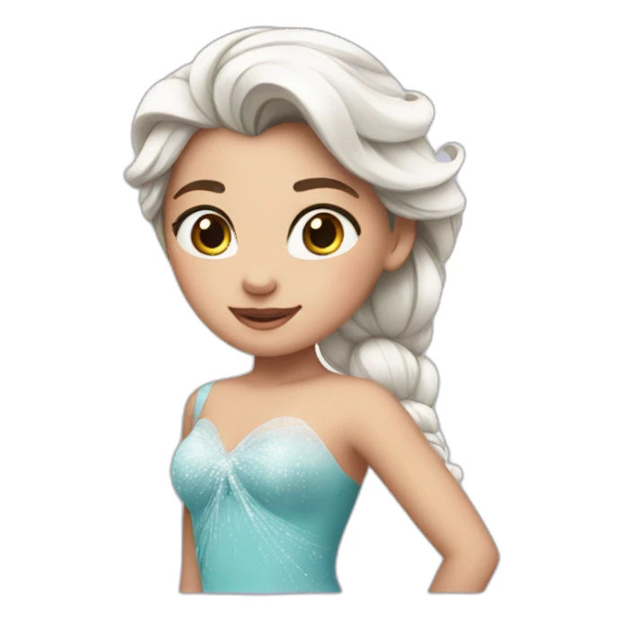 a girl with elsa costume sticker
