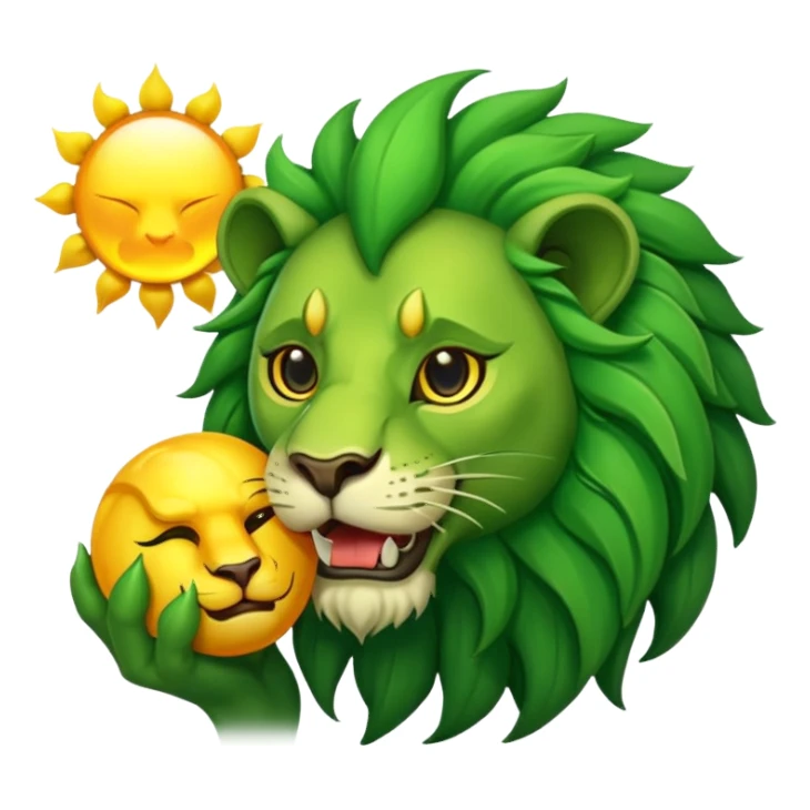 Alchemist style green lion devouring sun sticker