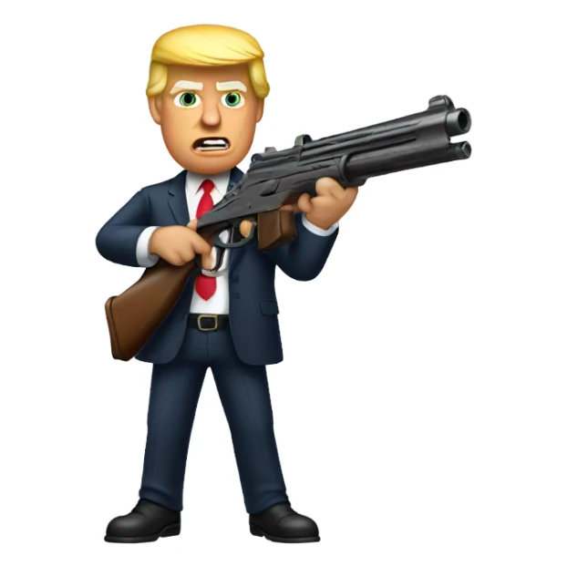 Donald trump with gun sticker
